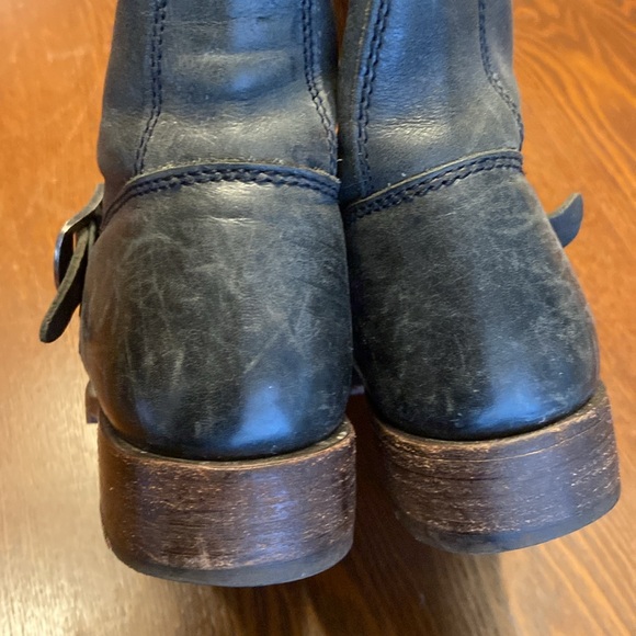 Frye Veronica Short Engineer Biker Mid Calf Boot Distressed - Picture 9 of 13